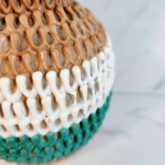 Beautiful Mid-Century Modern Wrapped Textured Multicolor Pottery Vase Italy 8.5" - Picture 5 of 10